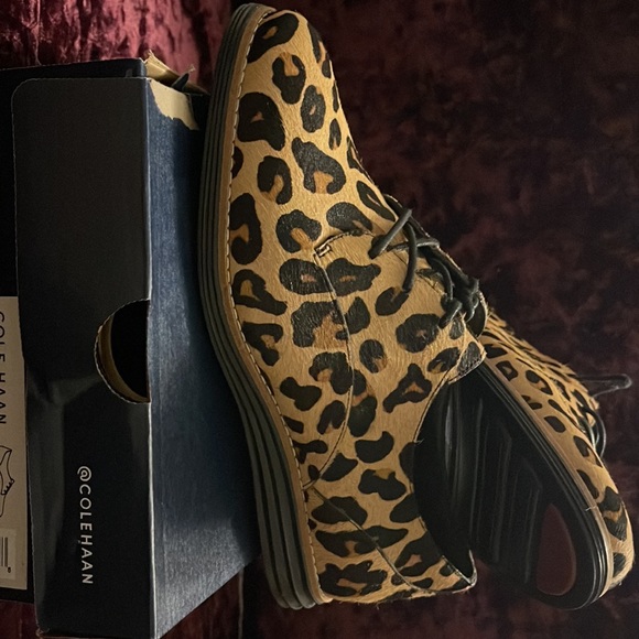 Cole haan leopard print Oxford shoes - Picture 1 of 5